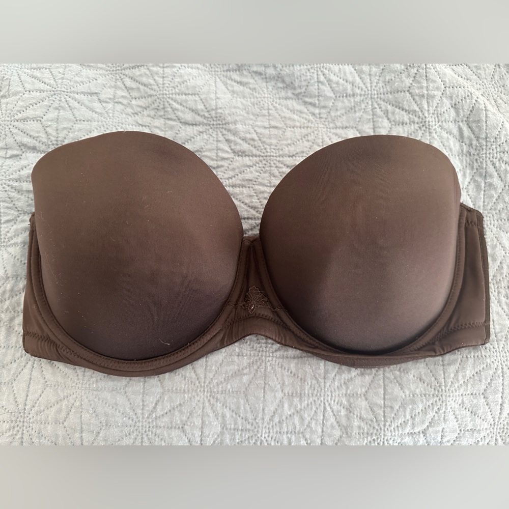 Womens Black Strapless Bra Supportive Comfort Undergarment Essential